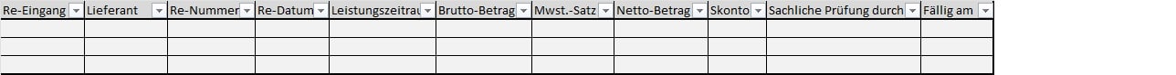 Eingangsrechnungen verwalten Excel