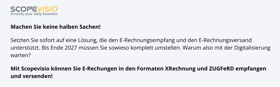 E-Rechnung mit  Scopevisio empfangen und versenden