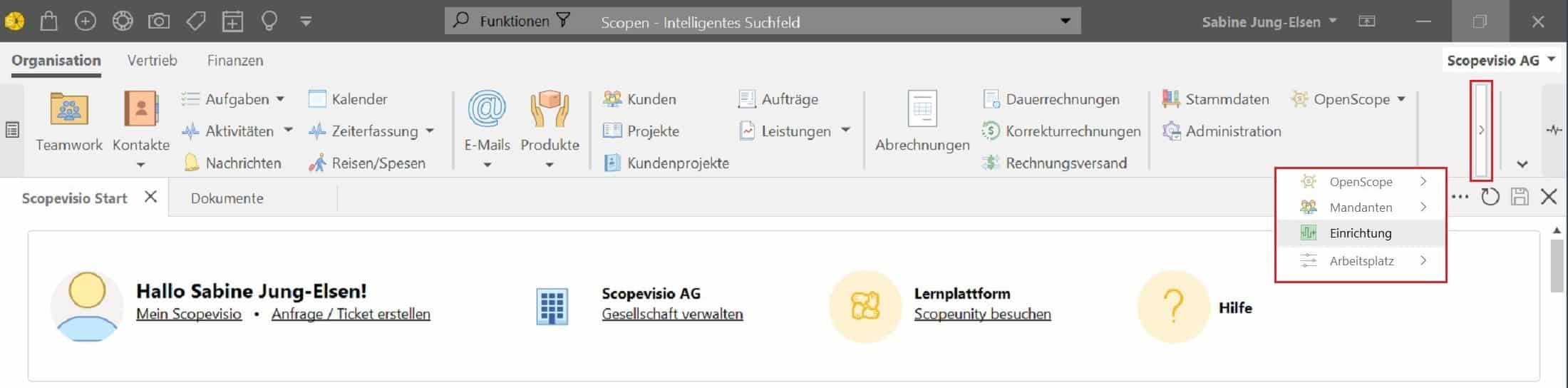 Anleitung: So starten Sie den Einrichtungsassistenten in der Scopevisio Software.