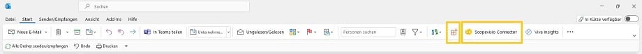 Microsoft Menüleiste mit Scopevisio Connector