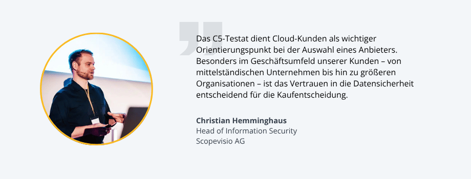 Zitat Christian Hemminghaus Head of Information Security Scopevisio AG