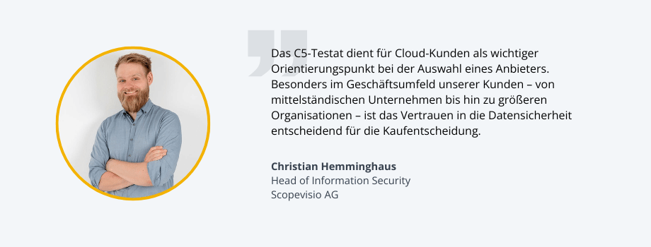 Zitat Christian Hemminghaus Head of Information Security Scopevisio AG