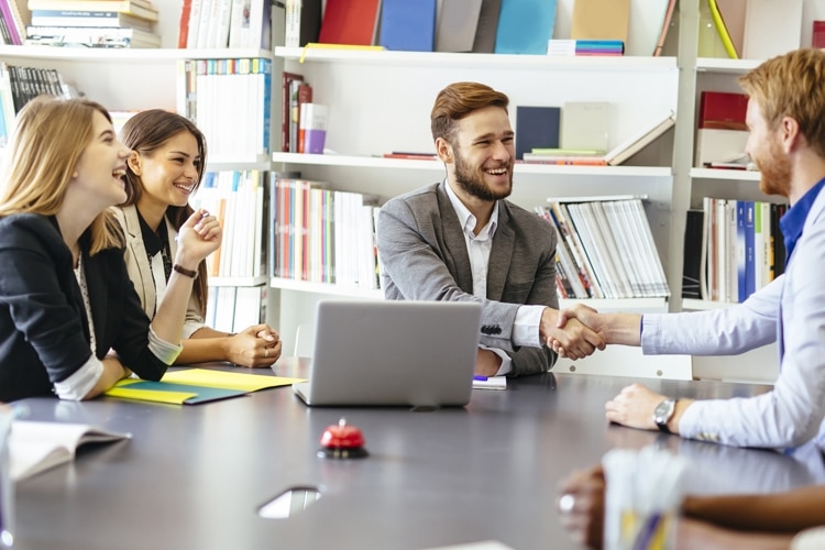 Meeting between 2 women and 2 men