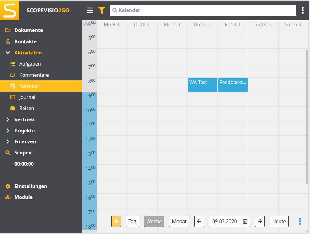 Screenshot SCOPEVISIO2GO