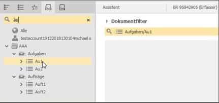 Screenshot Suchleiste Menü