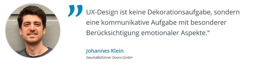 Zitat Johannes Klein zu UX