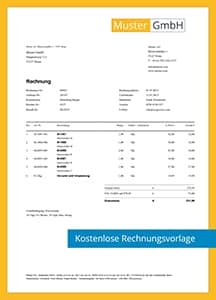 Rechnungsvorlage mit Ausweis der Umsatzsteuer