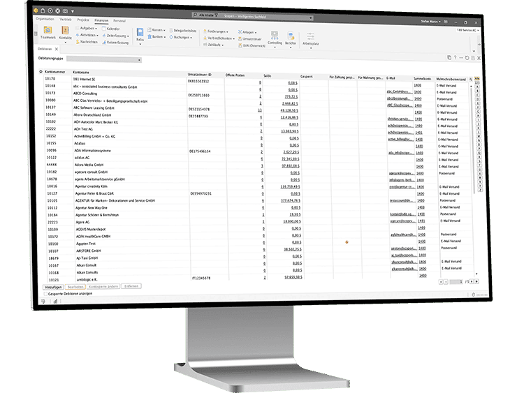 Informative Übersicht über Debitoren & Kreditoren