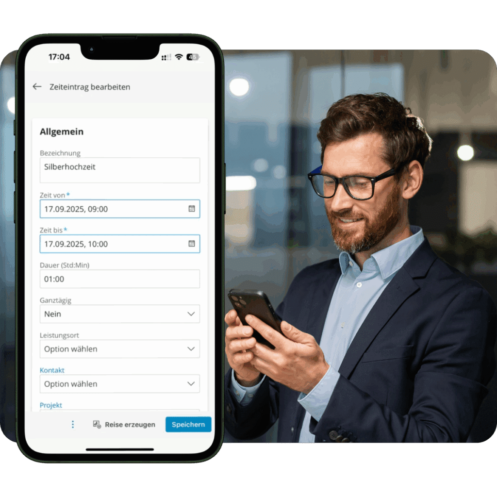 scopevisio2go basisanwendung arbeitszeiten projekt und kontaktbezogen mobil erfassen
