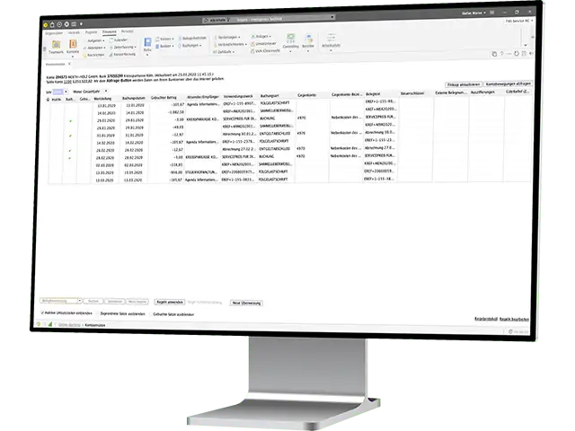 Optimieren Sie Buchhaltungsprozesse von Bankbewegungen durch etablierte Standards und moderne Automatismen. Mithilfe der integrierten Vernetzung mit ihrem Zahlungsdienstleister steigern Sie die Effizienz des Zahlungsverkehrs und verringern die Fehlerquote durch einfach zu pflegende Kontoauszugsregeln. - Header Bild