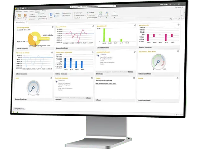 Erhalten Sie unternehmerische Kennzahlen in Echtzeit und optimieren Sie Ihr Controlling durch automatisierte Prozesse und intelligente Auswertungen. Mit Microsoft Power BI erstellen Sie Ihr individuelles Berichtswesen und bilden die Grundlage für fundierte Entscheidungen. - Header Bild